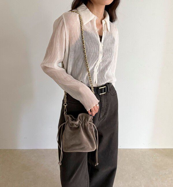 fredy emue「【AULENTTI/オーレンティ】スエード巾着チェーンショルダーバッグ」|ショルダー・メッセンジャー|