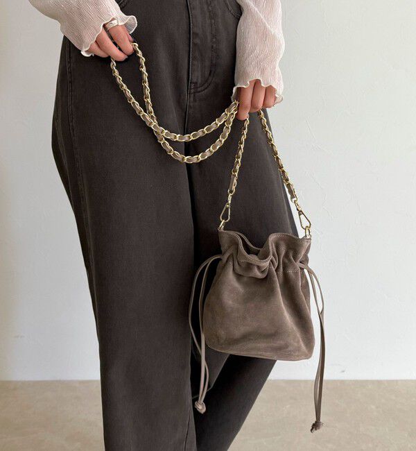 fredy emue「【AULENTTI/オーレンティ】スエード巾着チェーンショルダーバッグ」|ショルダー・メッセンジャー|