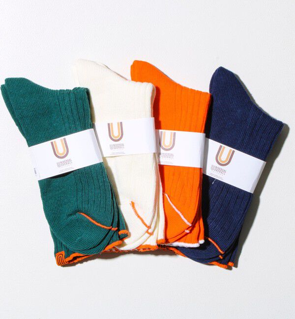 GLOSTER「【UNIVERSAL OVERALL】クルーソックス Vソックス」|ソックス|