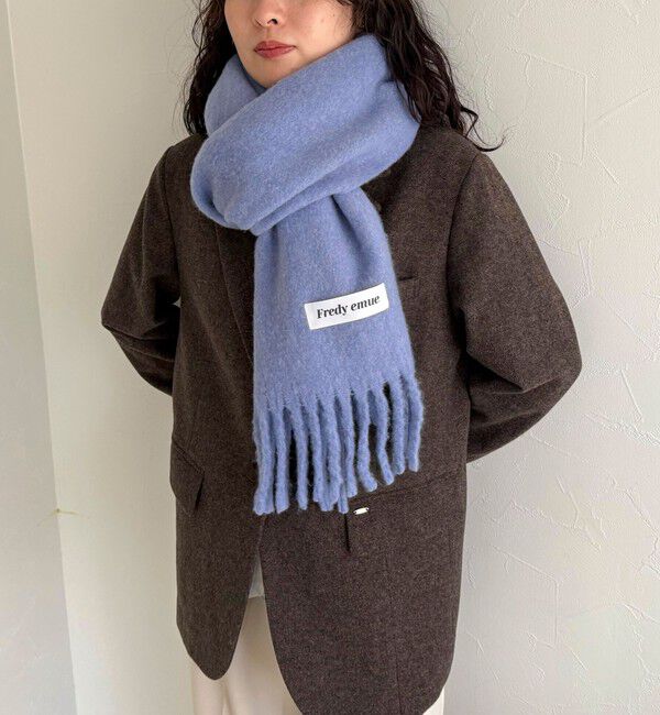fredy emue「ウール混ブークレ無地マフラー 30」|マフラー|
