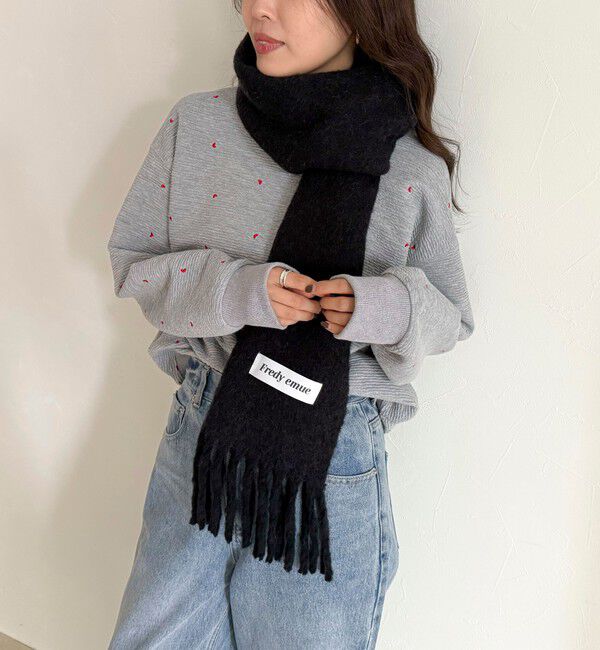 fredy emue「ウール混ブークレ無地マフラー 30」|マフラー|