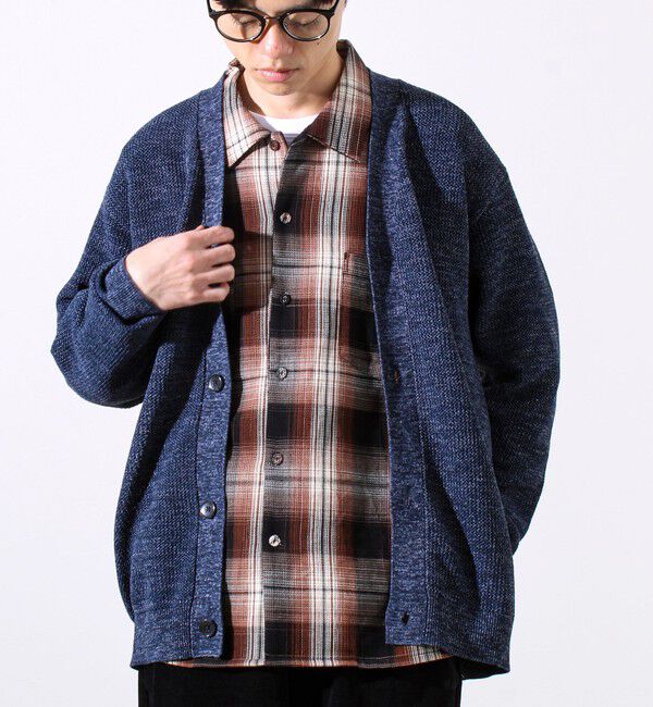 GLOSTER「【表情豊かな杢調】MIXニットカーディガン」|カーディガン|ネイビー