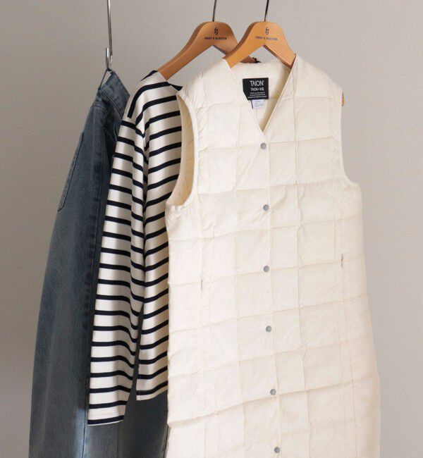 fredy emue「【TAION/タイオン】V NECK LONG DOWN VEST」|ベスト・ジレ|
