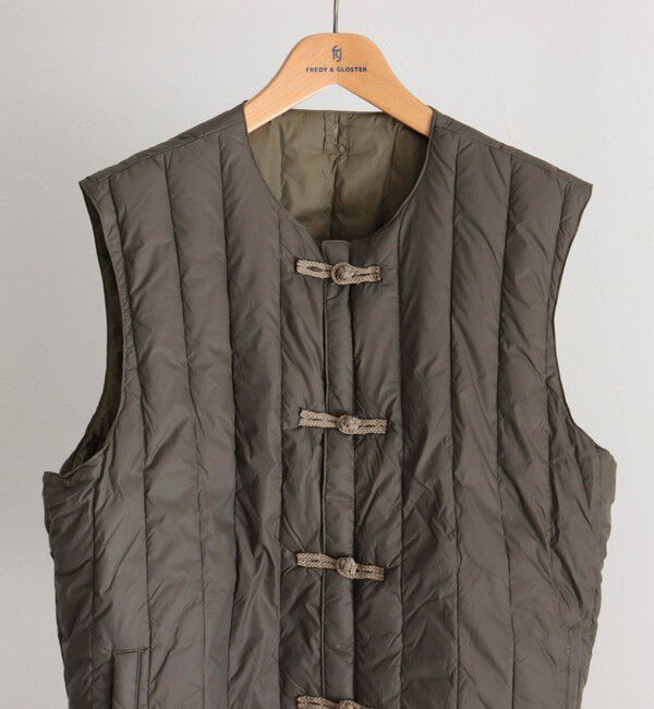 fredy emue「【TAION/タイオン】REVERSIBLE CHINA BUTTON INNER DOWN VEST」|ベスト・ジレ|カーキ