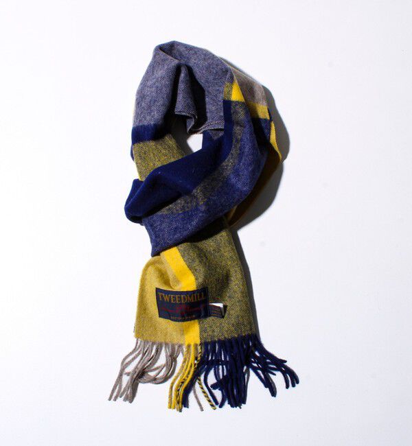 GLOSTER「【TWEED MILL/ツイードミル】ウールチェックストール25」|マフラー|イエロー系その他