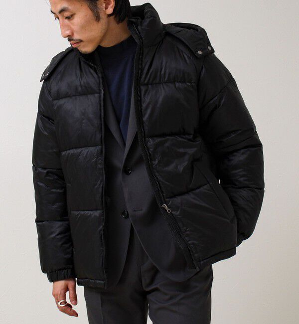GLOSTER「【フード脱着OK】シアーリップ 2WAY中綿パーカー」|その他|ブラック