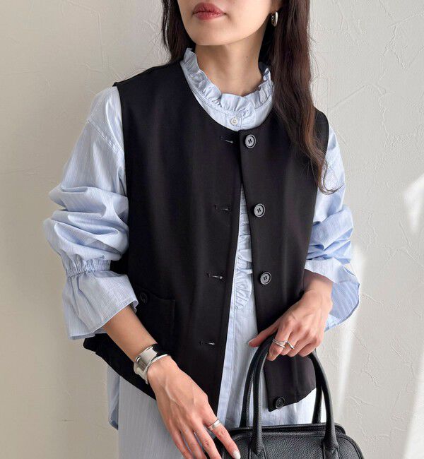 fredy emue「【セットアップ対応】ポンチノーカラージレ」|ベスト・ジレ|