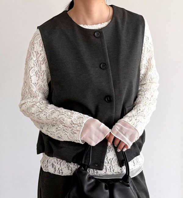 fredy emue「【セットアップ対応】ポンチノーカラージレ」|ベスト・ジレ|