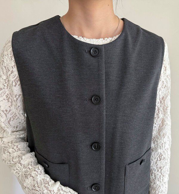 fredy emue「【セットアップ対応】ポンチノーカラージレ」|ベスト・ジレ|