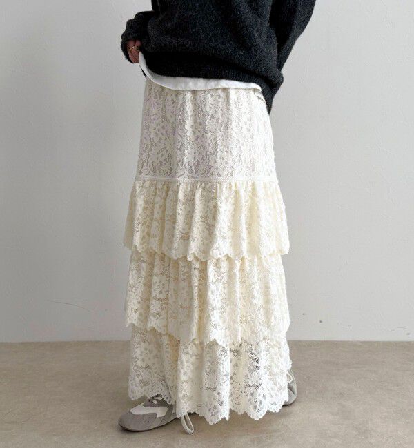 fredy emue「起毛レースティアードスカート」|スカート|