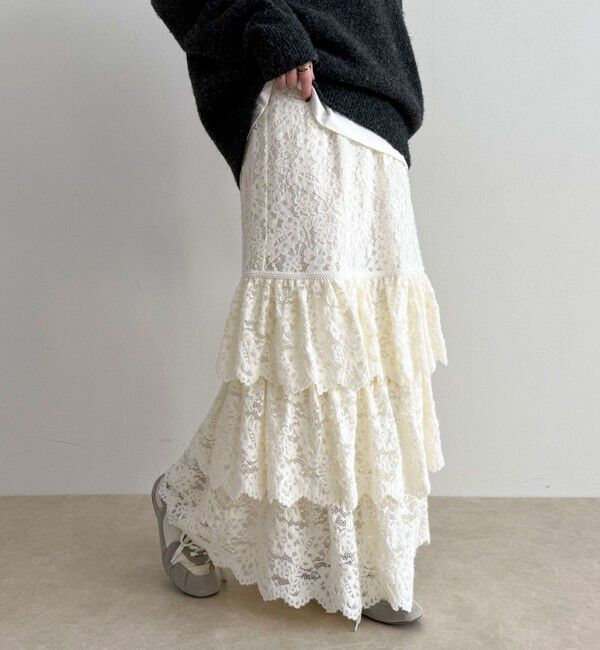 fredy emue「起毛レースティアードスカート」|スカート|