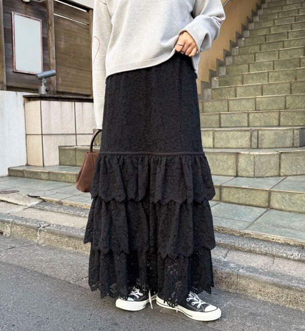 fredy emue「起毛レースティアードスカート」|スカート|