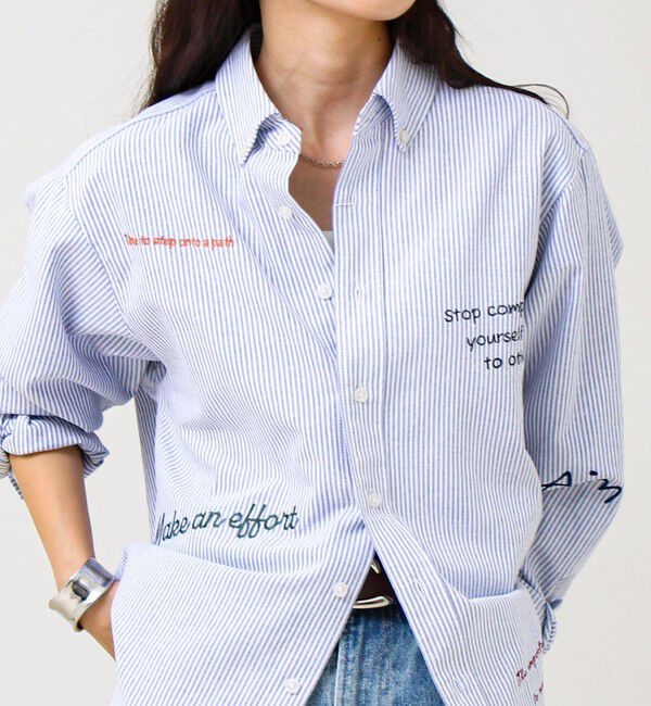 GLOSTER「【気分を上げるフレーズ】ポジティブメッセージシャツ パート2」|シャツ・ブラウス|