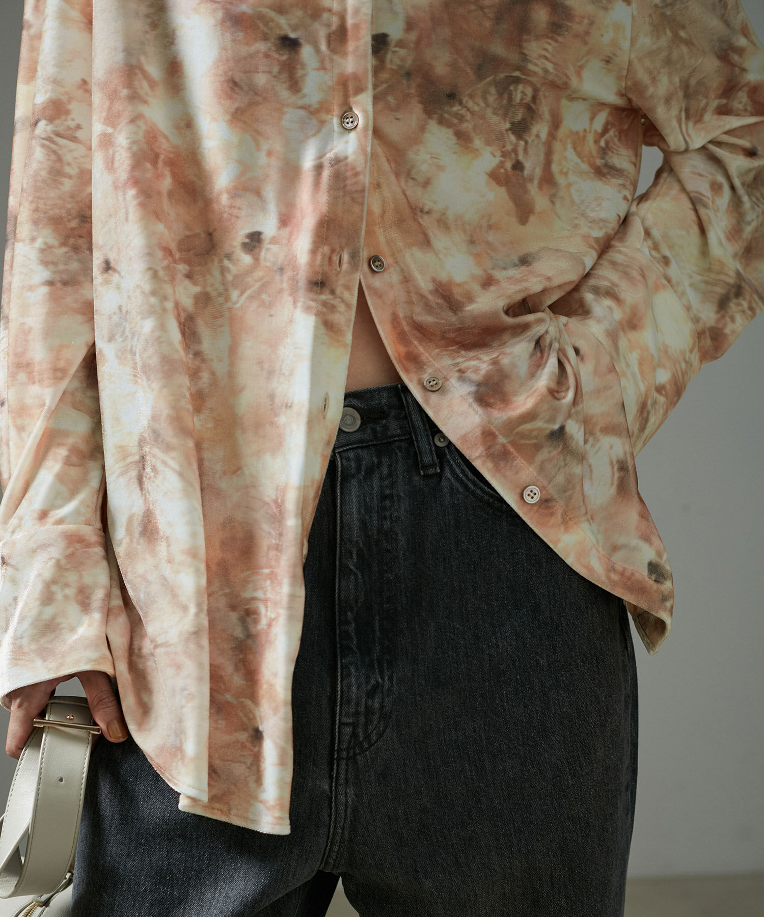 SALON adam et rope'「ストーンウッドプリントベロアブラウス」|シャツ・ブラウス|