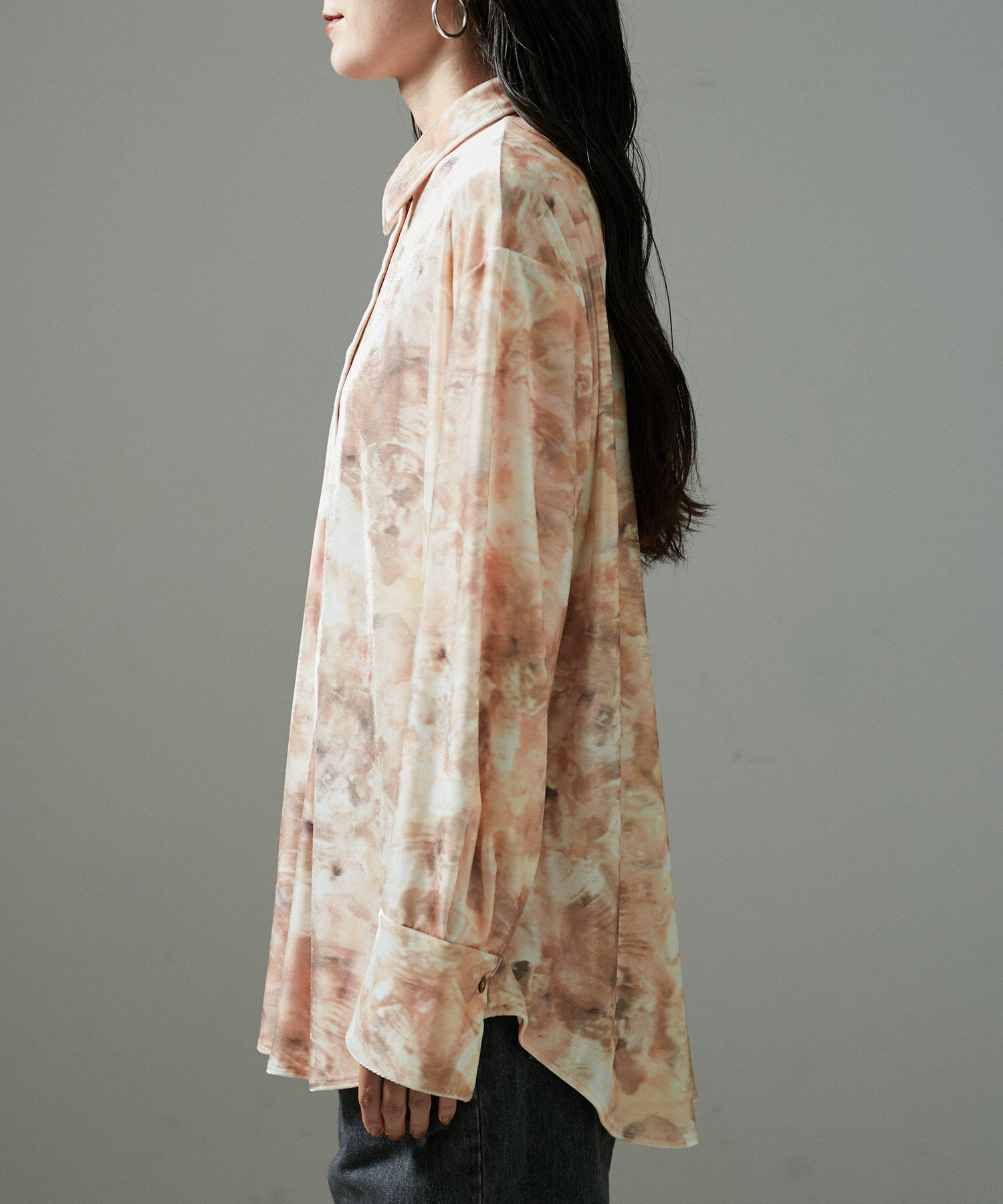 SALON adam et rope'「ストーンウッドプリントベロアブラウス」|シャツ・ブラウス|