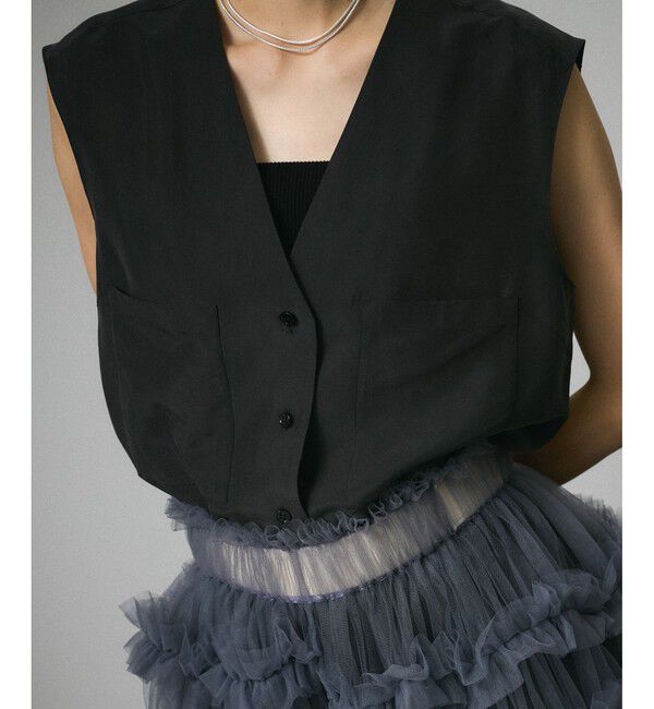 SALON adam et rope'「[25SS]GENTLE SILKジレ【セットアップ対応】」|ベスト・ジレ|