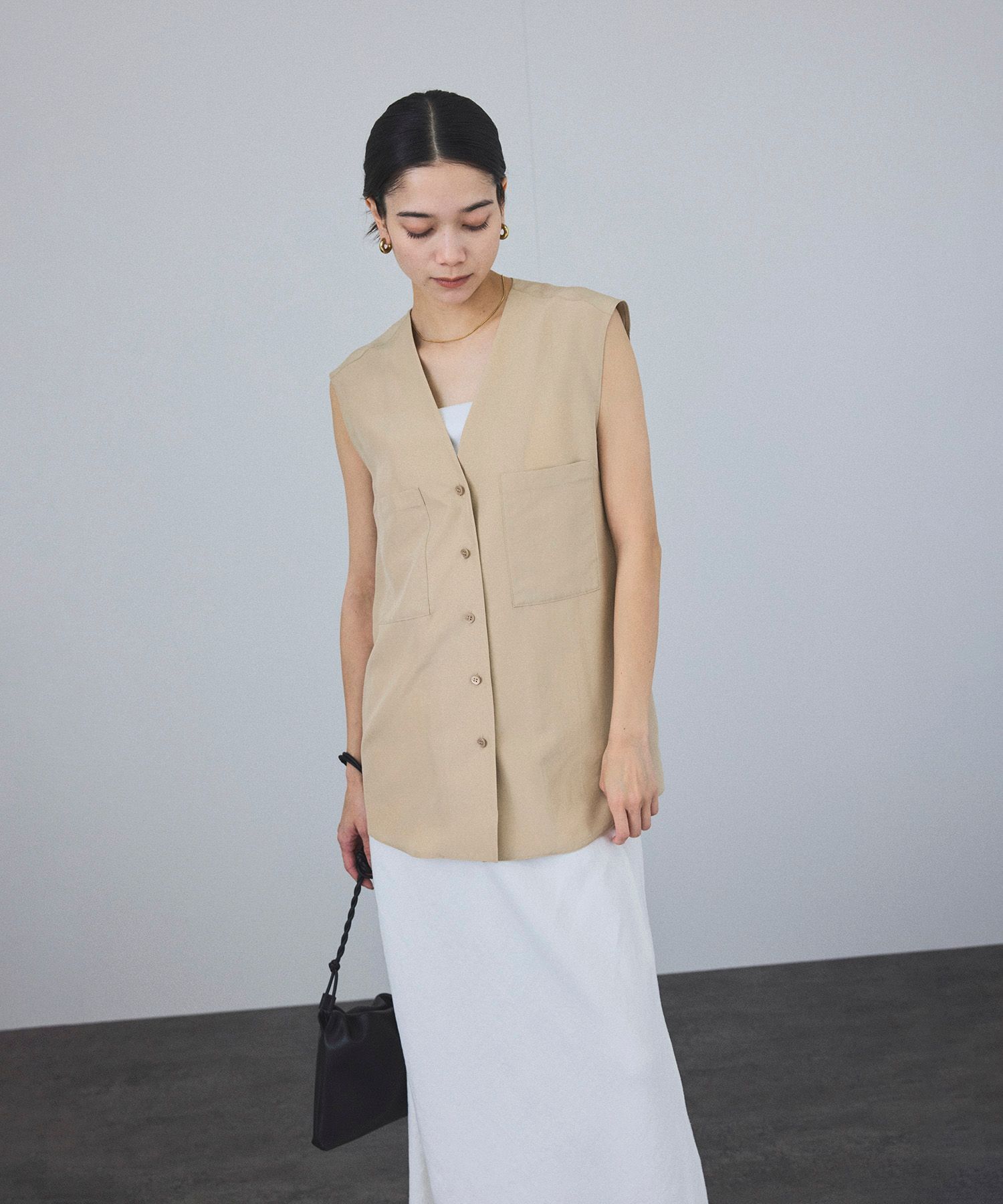 SALON adam et rope'「[25SS]GENTLE SILKジレ【セットアップ対応】」|ベスト・ジレ|