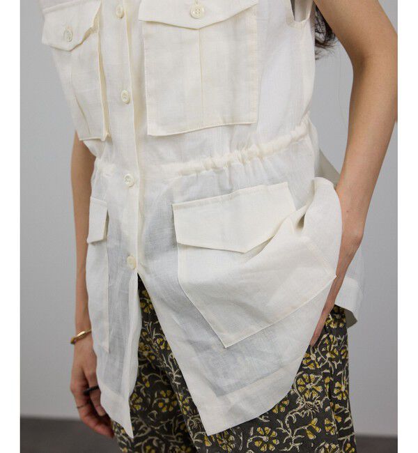 SALON adam et rope'「シアーリネンミリタリージレ」|ベスト・ジレ|