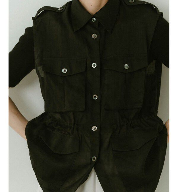 SALON adam et rope'「シアーリネンミリタリージレ」|ベスト・ジレ|