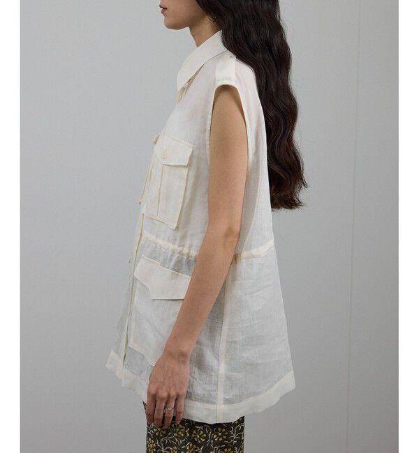 SALON adam et rope'「シアーリネンミリタリージレ」|ベスト・ジレ|