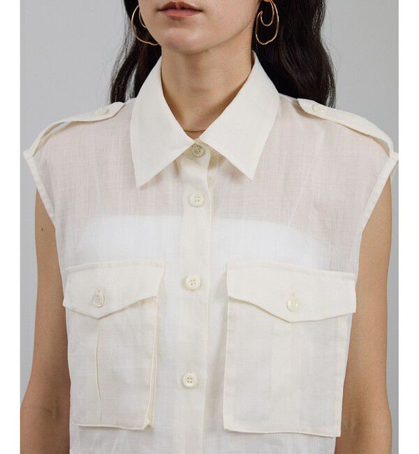 SALON adam et rope'「シアーリネンミリタリージレ」|ベスト・ジレ|