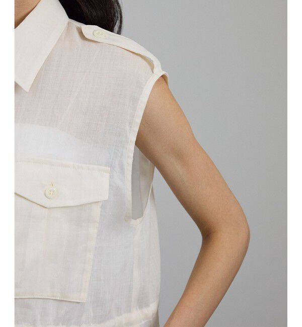 SALON adam et rope'「シアーリネンミリタリージレ」|ベスト・ジレ|