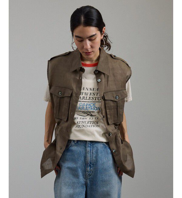 SALON adam et rope'「シアーリネンミリタリージレ」|ベスト・ジレ|