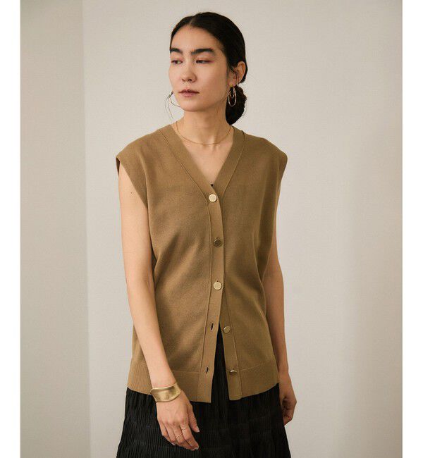 SALON adam et rope'「【WEB限定】ドライタッチメタルボタンニットジレ / ベスト［洗える］」|ベスト・ジレ|