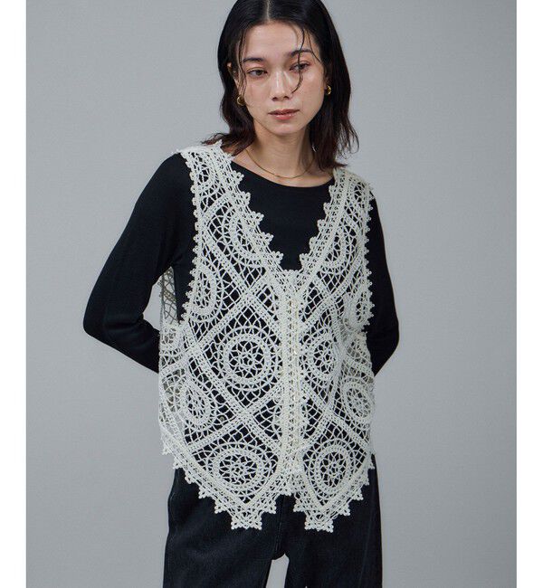 SALON adam et rope'「エンブロイダリーレースジレ」|ベスト・ジレ|