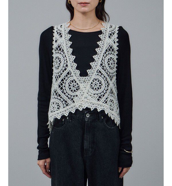 SALON adam et rope'「エンブロイダリーレースジレ」|ベスト・ジレ|