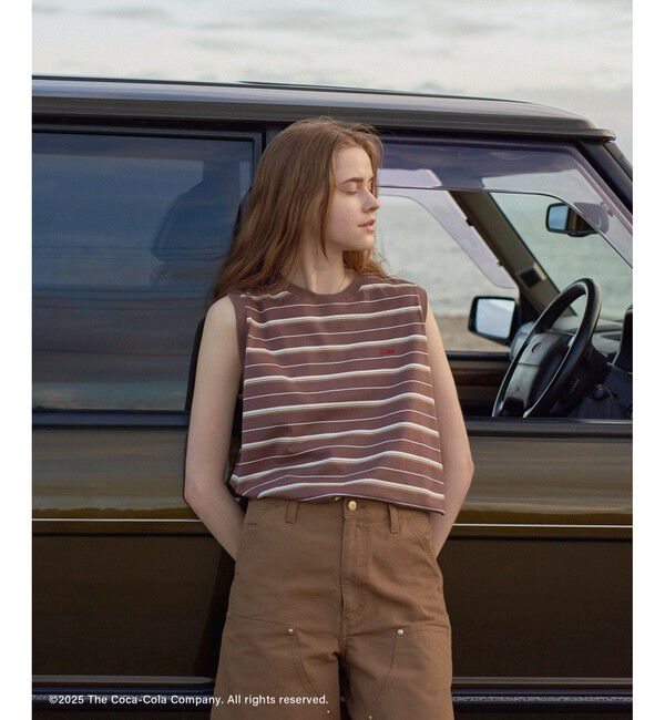 SALON adam et rope'「Coca-Cola マルチボーダーノースリーブTシャツ」|Tシャツ・カットソー|