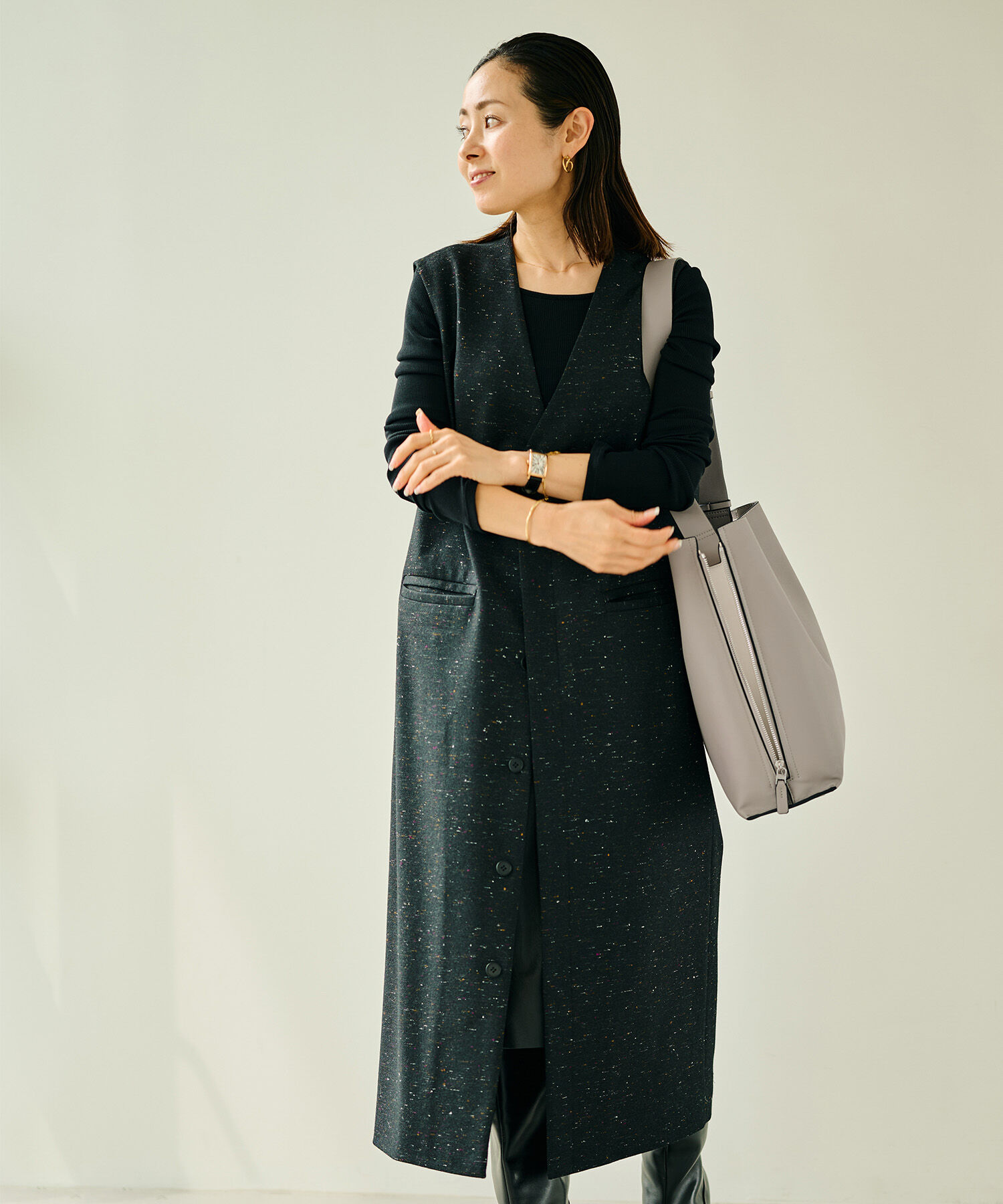 E'POR「【A4対応】【通勤】【E'POR】Y BAG Shoulder Large（サイドジップショルダーバッグ）【WEB限定/一部店舗限」|ショルダー・メッセンジャー|