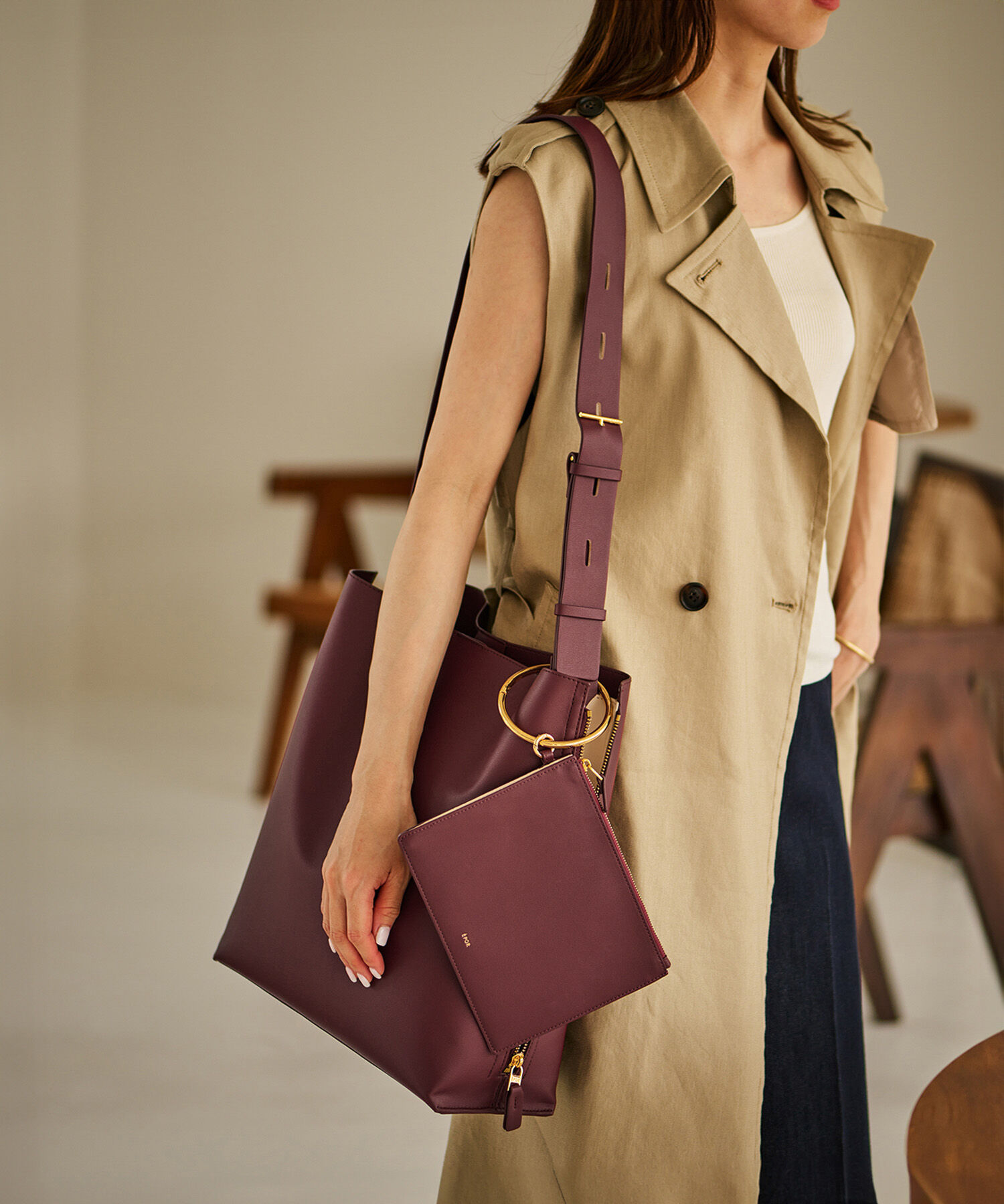 E'POR「【A4対応】【通勤】【E'POR】Y BAG Shoulder Large（サイドジップショルダーバッグ）【WEB限定/一部店舗限」|ショルダー・メッセンジャー|