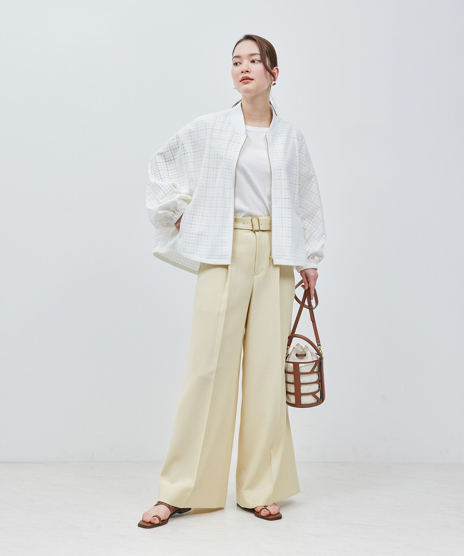 ROPE「タックワイドパンツ（ラメ/無地）【セットアップ対応】【雑誌掲載】【メディア掲載】」|その他|