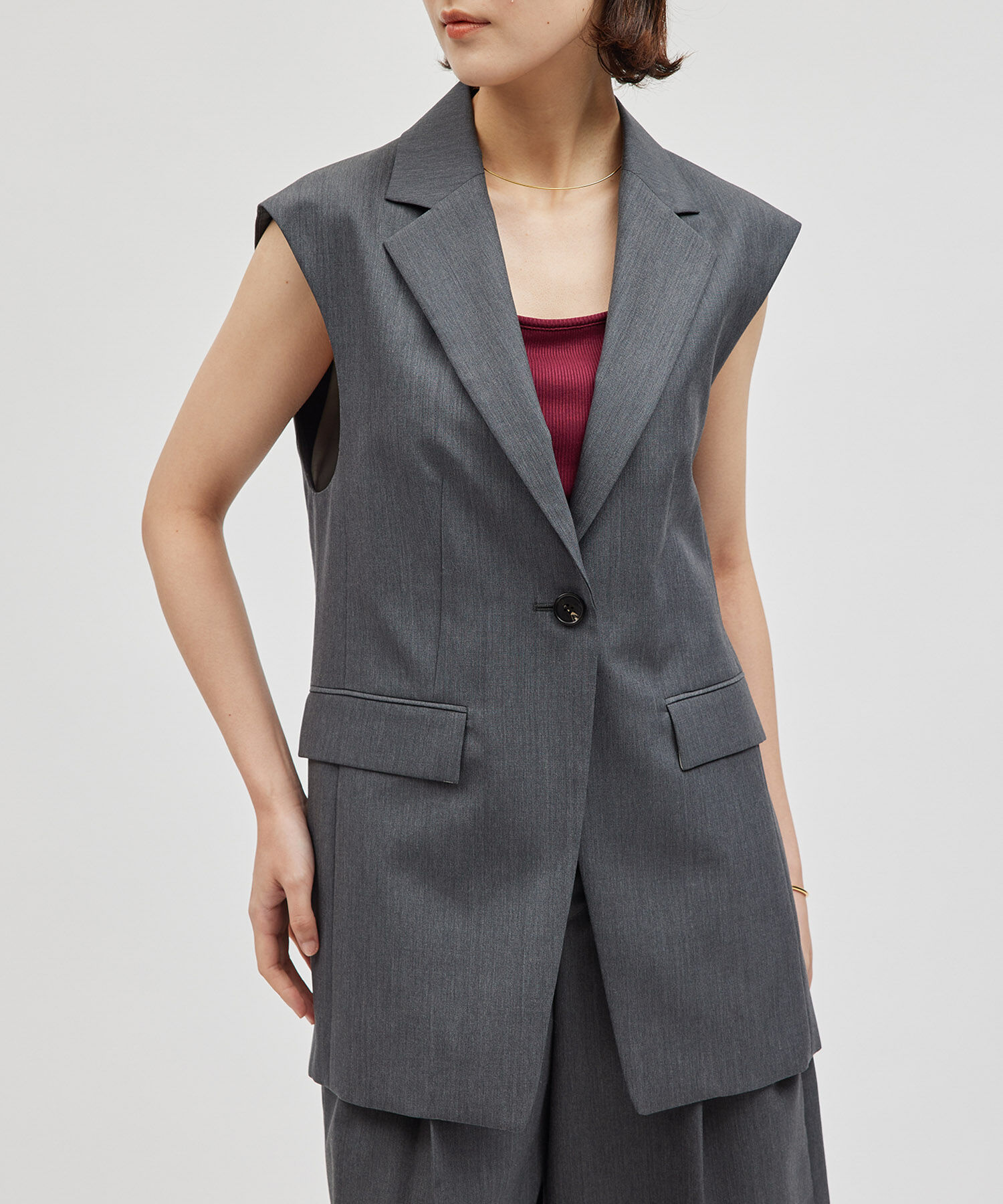 ROPE「ウールモヘヤ　OVER GILET /セットアップ対応」|ベスト・ジレ|