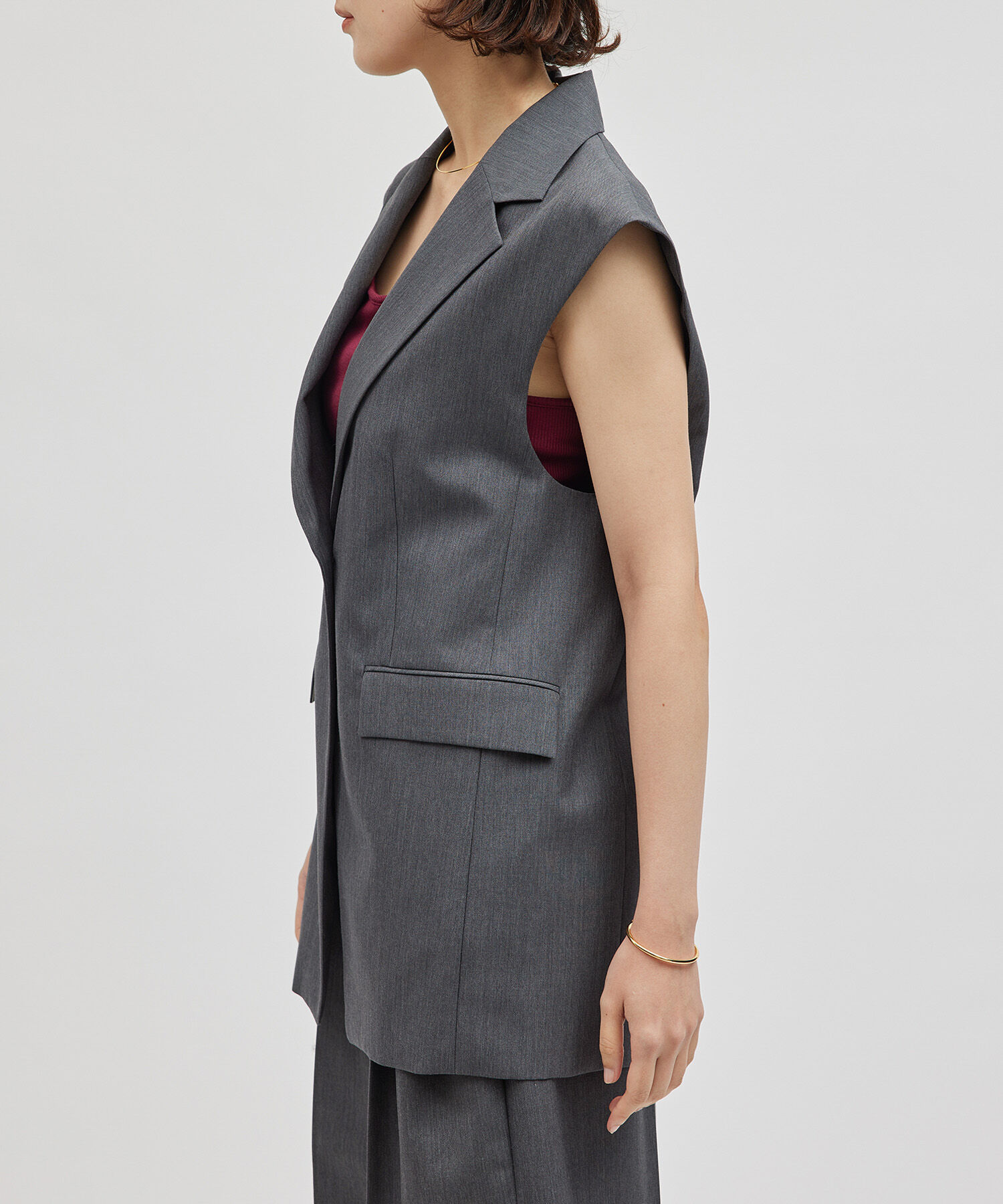 ROPE「ウールモヘヤ　OVER GILET /セットアップ対応」|ベスト・ジレ|