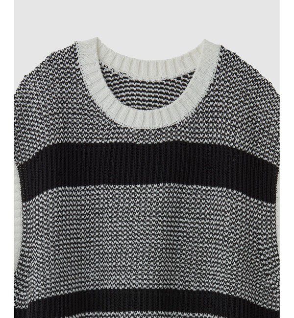 ROPE「モノトーン透かし柄ニットベスト」|ベスト・ジレ|