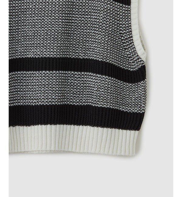 ROPE「モノトーン透かし柄ニットベスト」|ベスト・ジレ|