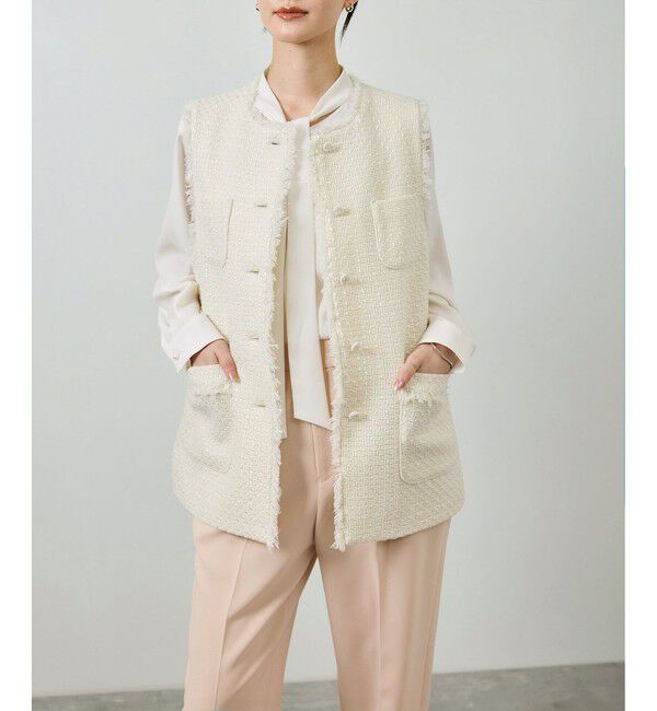 ROPE「ミックスツイードジレベスト」|ベスト・ジレ|オフホワイト(15)