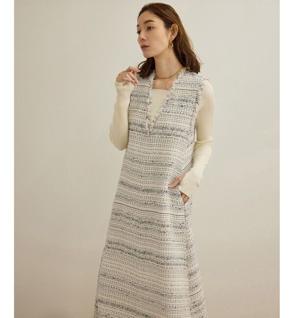 ROPE「 【GIOLICA（ジオリカ）】別注TWEED V OP（ワンピース）」|ワンピース|
