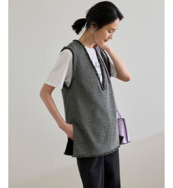 ROPE「【洗える】【WEB・一部店舗限定】サマーツイードオーバージレ」|ベスト・ジレ|