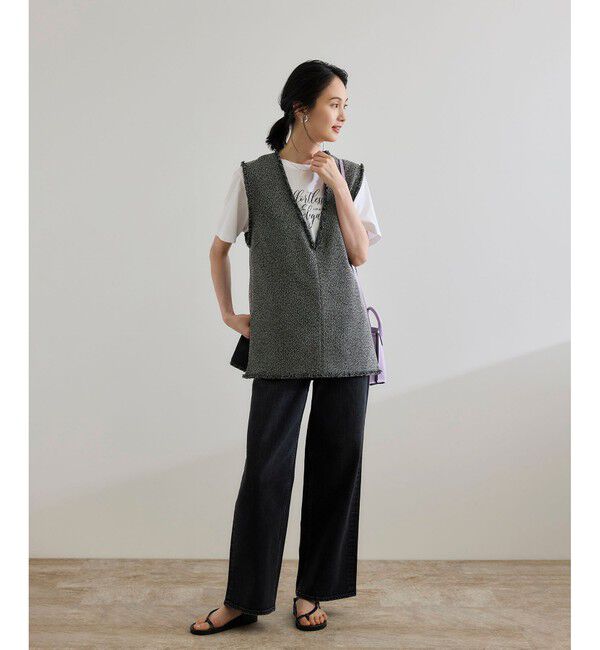 ROPE「【洗える】【WEB・一部店舗限定】サマーツイードオーバージレ」|ベスト・ジレ|