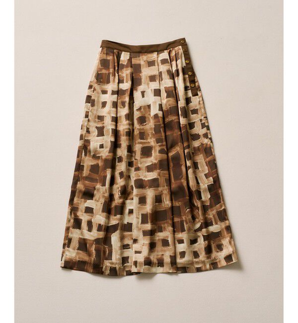 ROPE「スクエア ジオメトリックプリントスカート/イージーケア」|スカート|