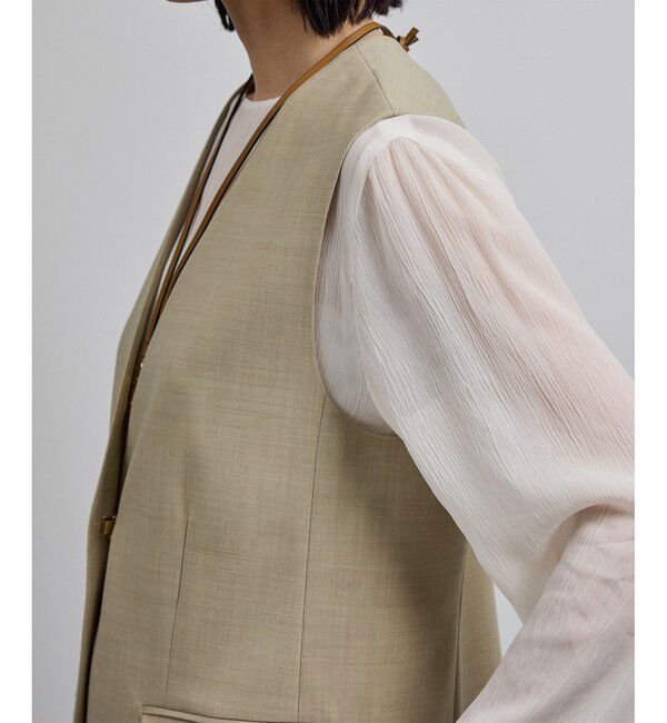 ROPE「【洗える】ウール混ツイル ジレベスト/セットアップ対応【WEB・一部店舗限定】」|ベスト・ジレ|