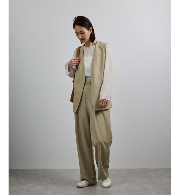 ROPE「【洗える】ウール混ツイル ジレベスト/セットアップ対応【WEB・一部店舗限定】」|ベスト・ジレ|