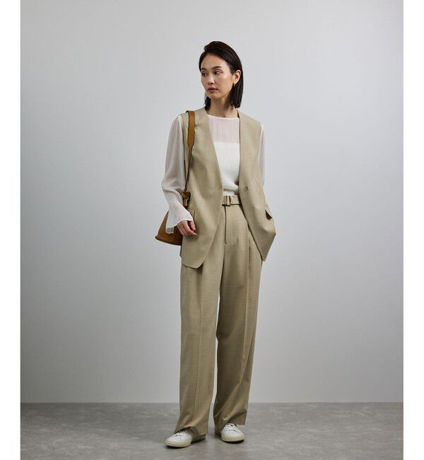 ROPE「【洗える】ウール混ツイル ジレベスト/セットアップ対応【WEB・一部店舗限定】」|ベスト・ジレ|