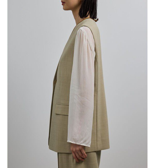 ROPE「【洗える】ウール混ツイル ジレベスト/セットアップ対応【WEB・一部店舗限定】」|ベスト・ジレ|