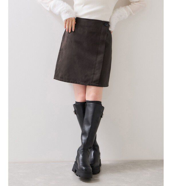 VIS「釦ポイントスエードライクミニスカート」|スカート|
