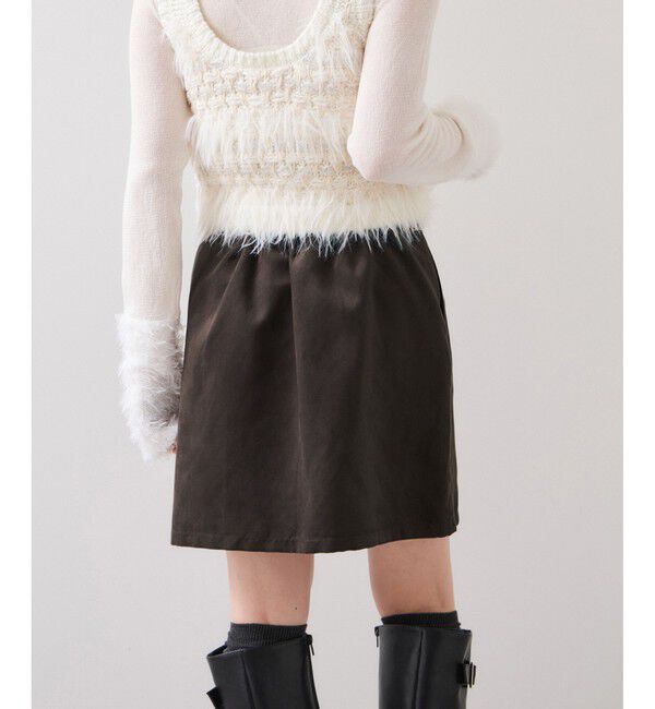 VIS「釦ポイントスエードライクミニスカート」|スカート|