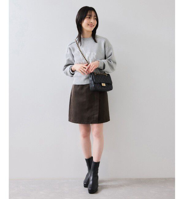 VIS「釦ポイントスエードライクミニスカート」|スカート|